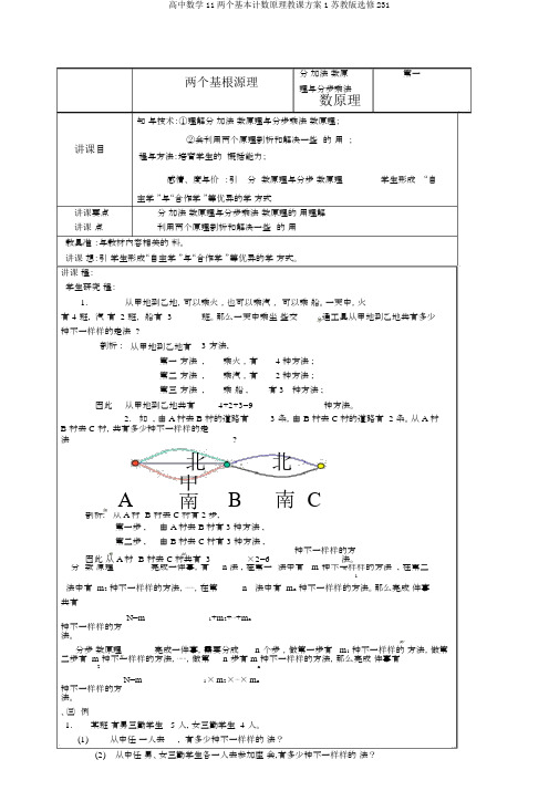 高中数学11两个基本计数原理教案1苏教版选修231