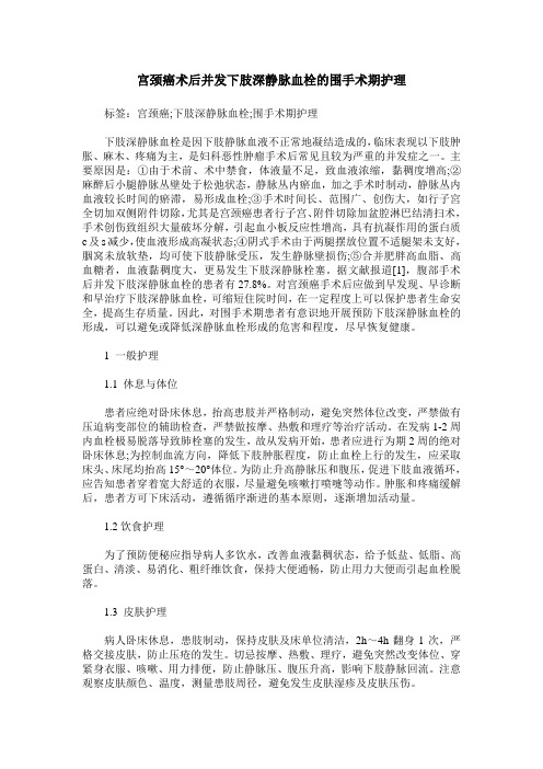 宫颈癌术后并发下肢深静脉血栓的围手术期护理