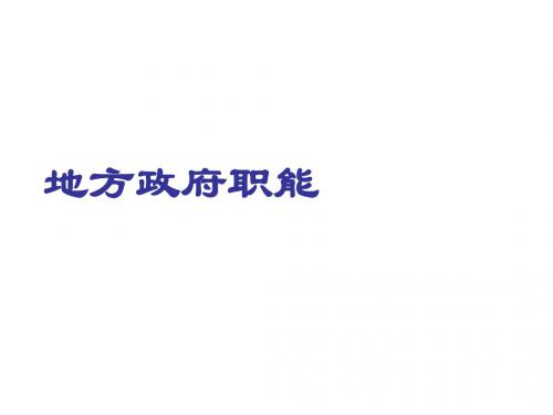 地方政府职能