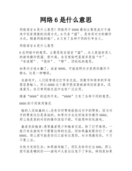 网络6是什么意思