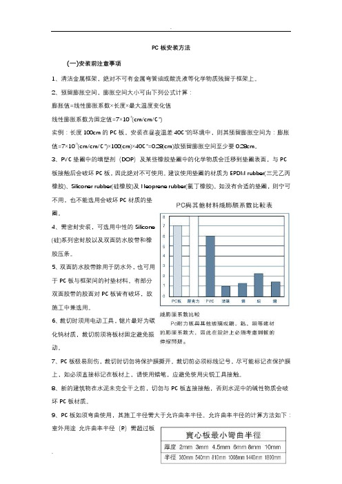 PC耐力板,PC中空阳光板安装