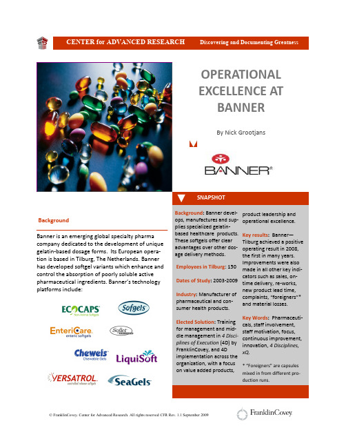 OPERATIONAL EXCELLENCE AT BANNER