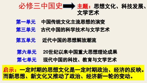 高中历史第一轮复习  必修3  第1讲 中国传统文化主流思想的演变