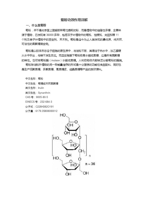 菊粉详细介绍及功效作用