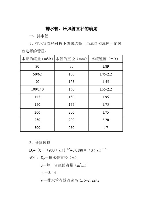 排水管直径的确定