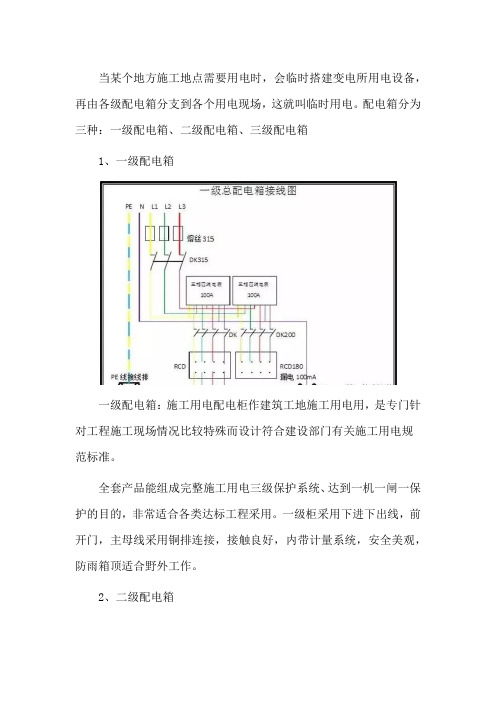 一,二,三级配电柜的区别