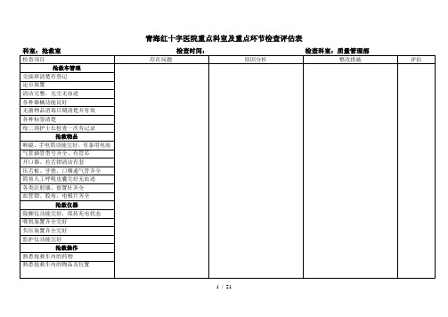 重点部门检查表文档