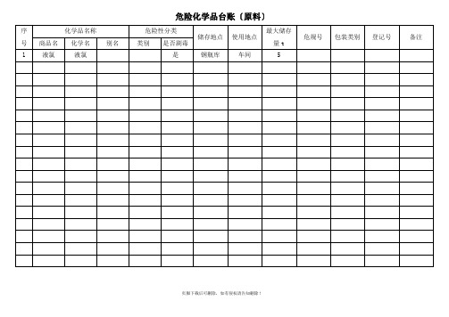 危险化学品台账