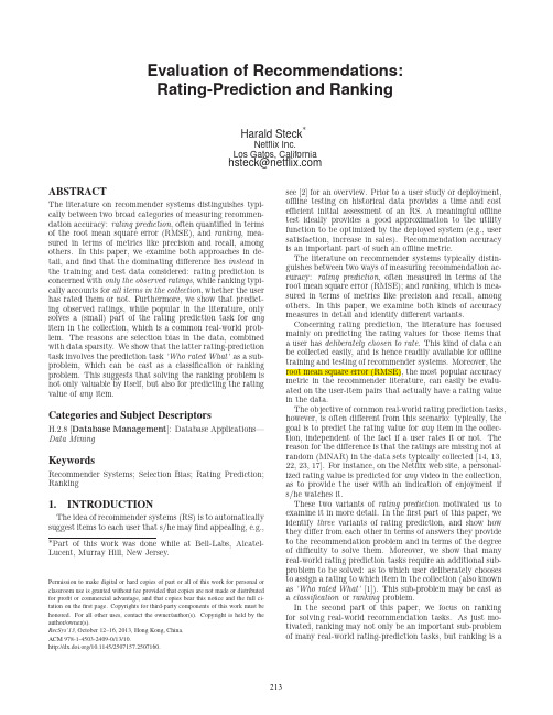 Evaluation of Recommendations__Rating-Prediction and Ranking