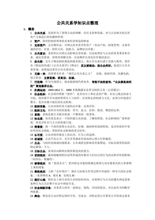 公共关系学知识点整理(word文档物超所值)