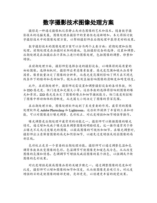 数字摄影技术图像处理方案