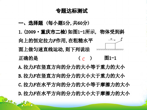 高三物理二轮专题一力与物体平衡达标测试课件新人教版