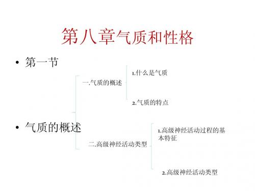 心理学浙江工商大学版第八章气质和性格