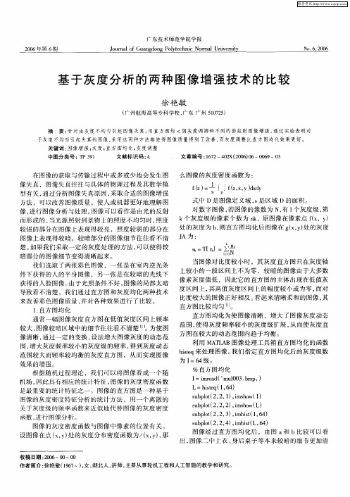 基于灰度分析的两种图像增强技术的比较