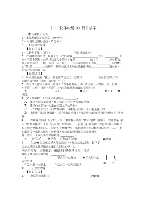 1 物体的运动复习学案.doc