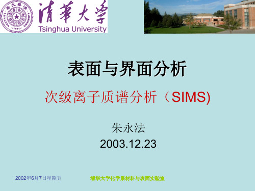 表面与界面分析次级离子质谱分析(SIMS)