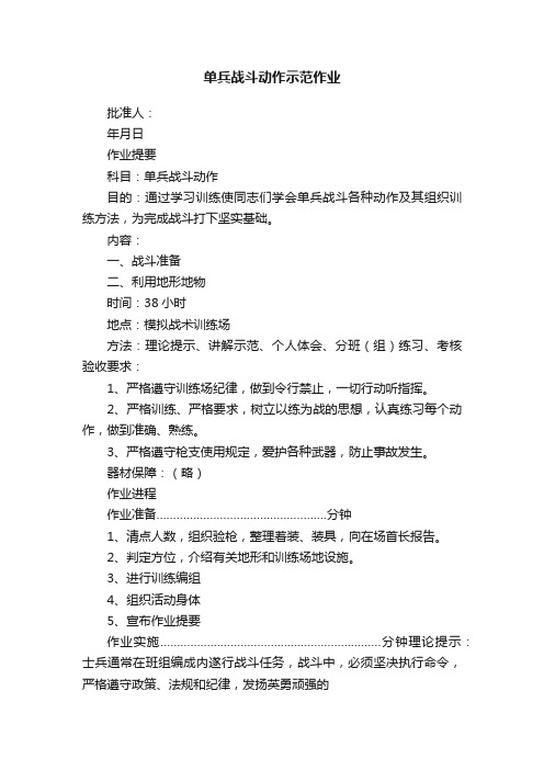 单兵战斗动作示范作业