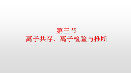 高中化学第三节  离子共存、离子检验与推断