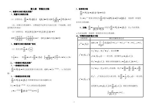 (完整版)高等数学第七章微分方程试题及答案,推荐文档