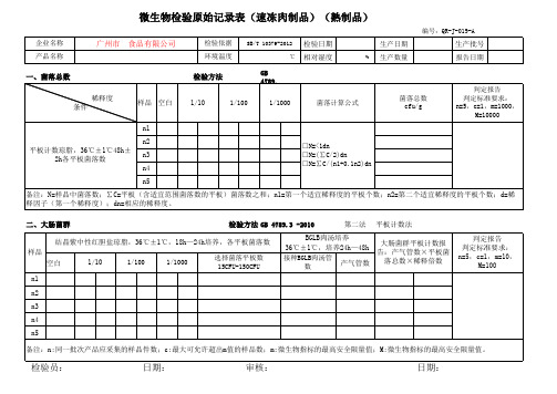 速冻肉制品检验熟品