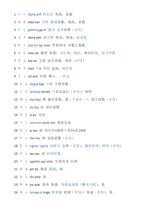 数学符号的读法大全