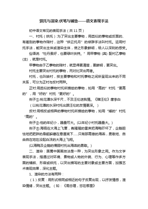 烘托与渲染.伏笔与铺垫——语文表现手法