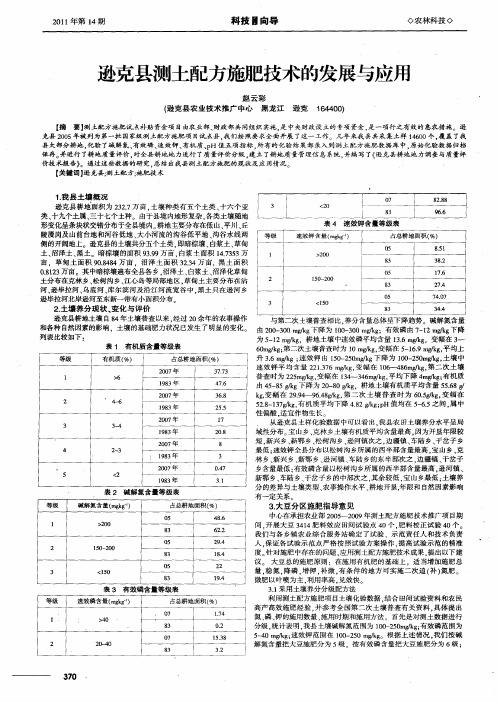 逊克县测土配方施肥技术的发展与应用