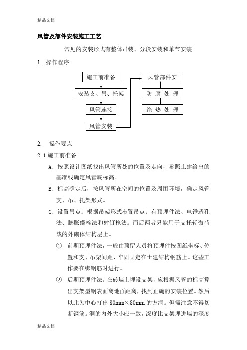 (整理)风管及部件安装施工工艺