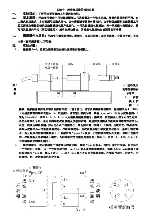 实验十  差动变压器的性能实验