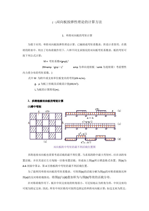 双向板按弹性理论的计算方法