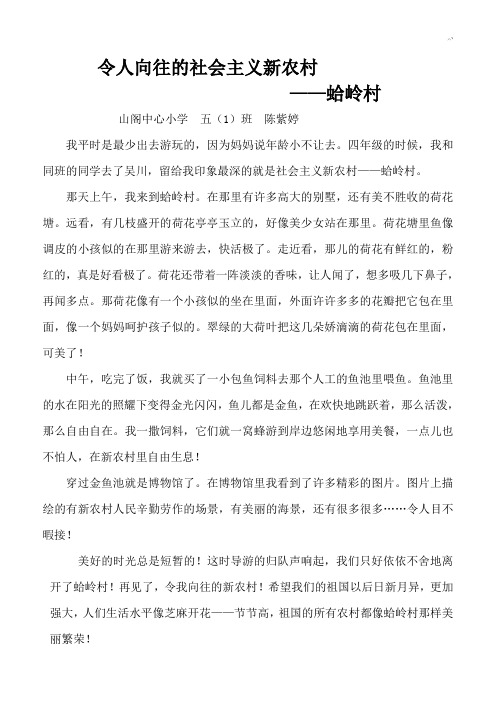 五年级的校刊作文作品