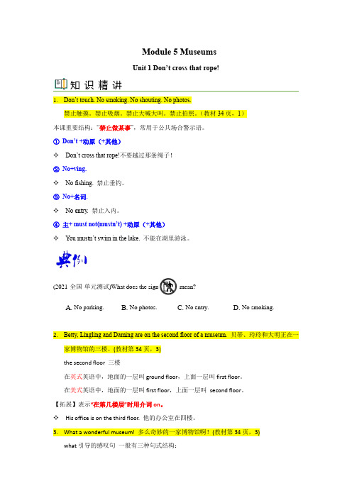 Module5Unit1(知识精讲练习)九年级英语上册讲义(学生版)