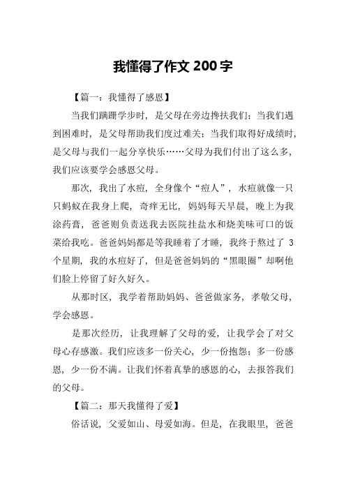 我懂得了作文200字