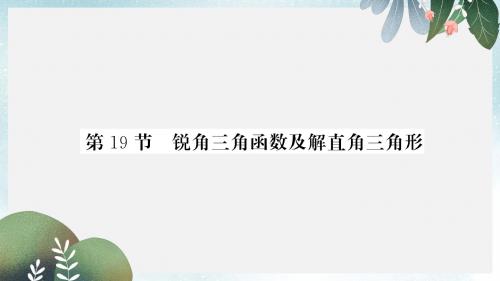 中考数学一轮复习第4章图形的初步认识与三角形第19节锐角三角函数及解直角三角形习题课件