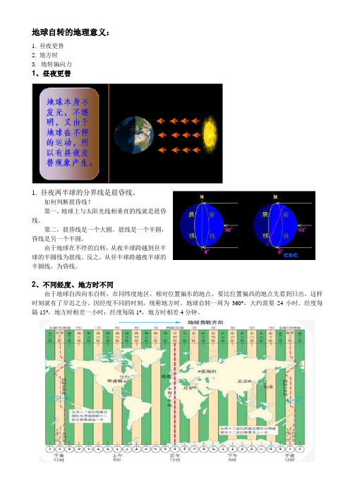 地球自转的地理意义