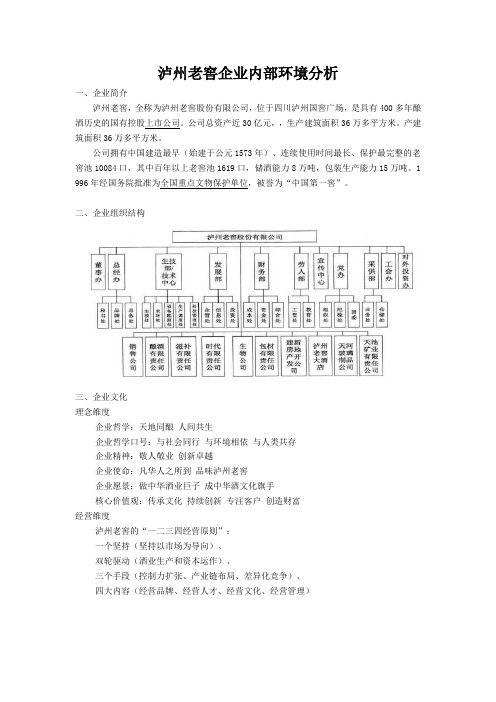 泸州老窖企业内部环境分析