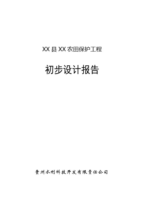 农田保护工程初步设计报告 精品推荐