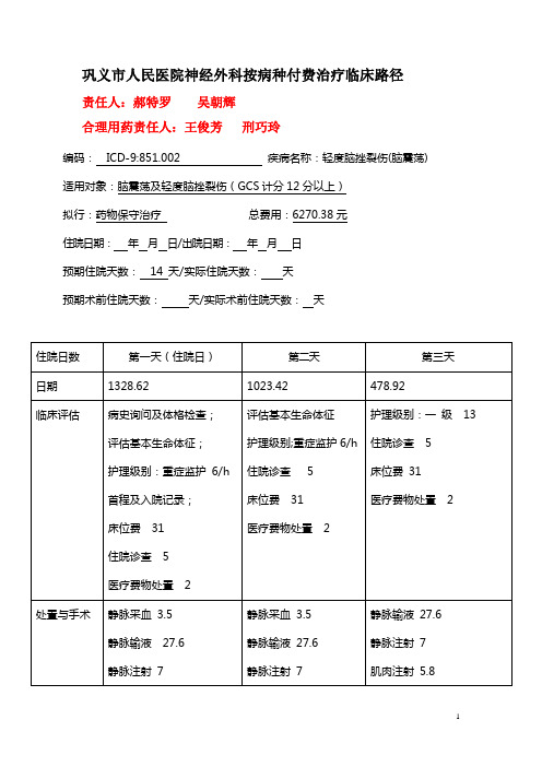 脑震荡及轻度脑挫裂伤路径