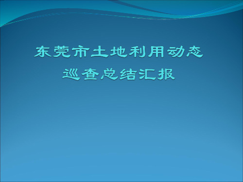 东莞市土地利用动态巡查总结汇报