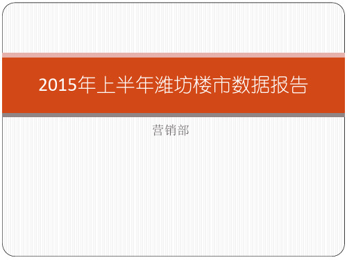 2015年上半年潍坊楼市数据报告