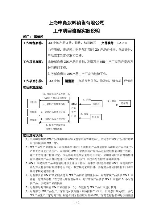 OEM采购、销售、结算流程