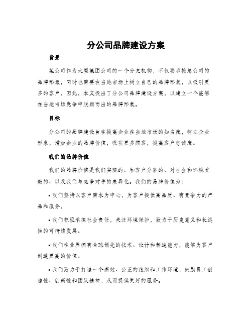 分公司品牌建设方案