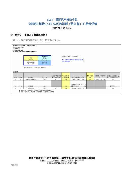 IATF认可规则第五版勘误表