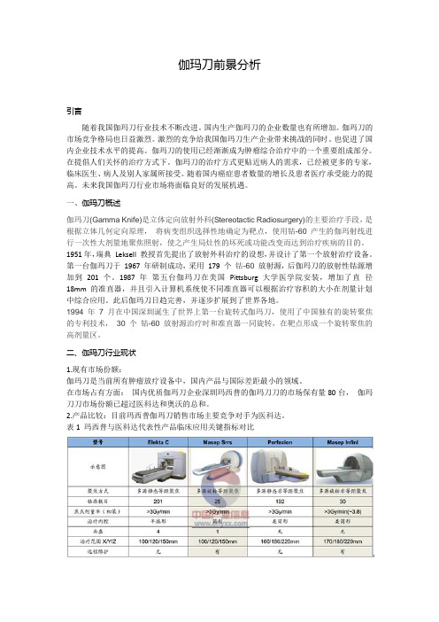 伽玛刀前景分析