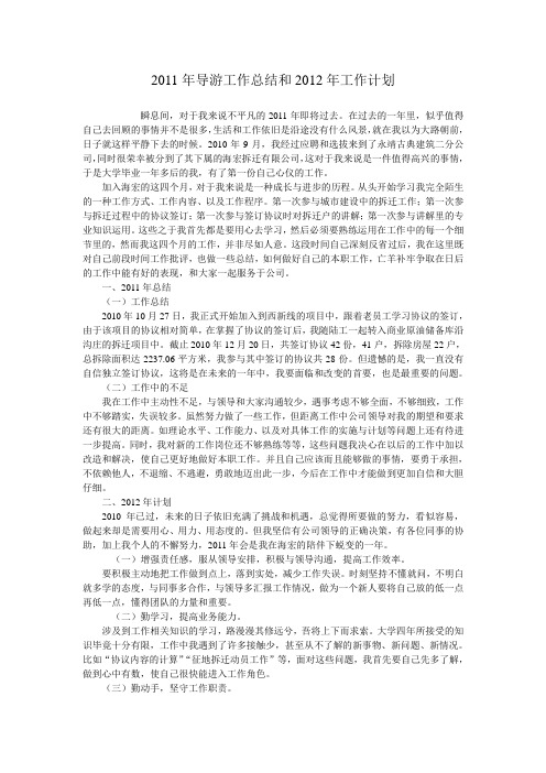 导游年终总结和工作计划