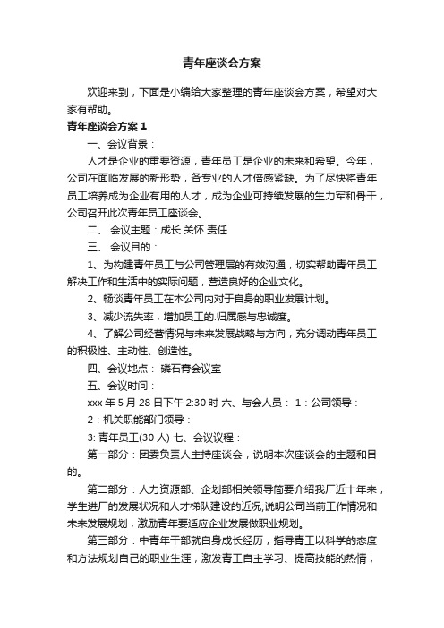 青年座谈会方案