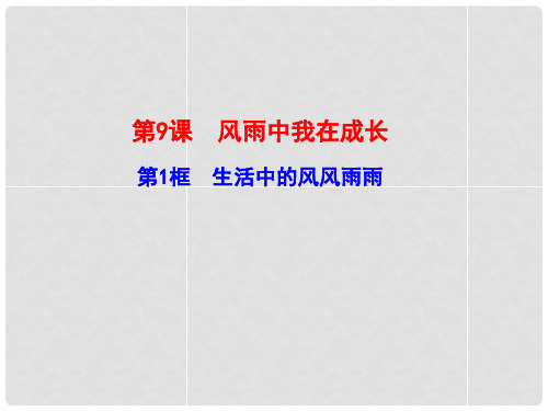 七年级政治上册 第四单元 9.1 生活中的风风雨雨课件 鲁教版
