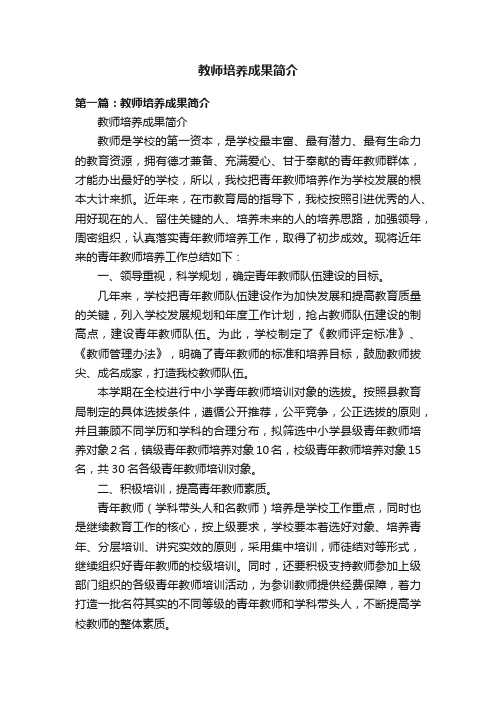 教师培养成果简介