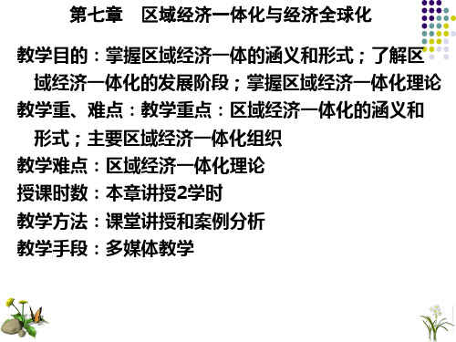 国际贸易基础知识第七章__区域经济一体化