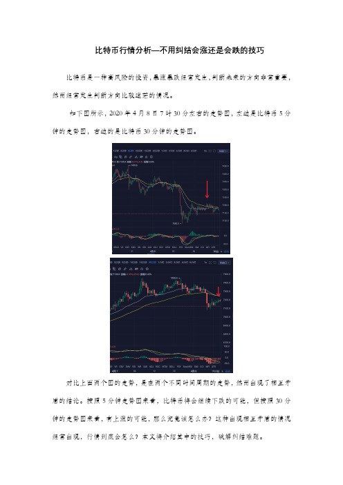 比特币行情分析—不用纠结会涨还是会跌的技巧